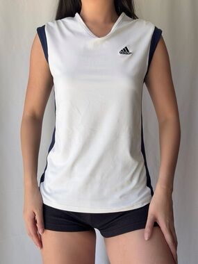 Vintage Adidas Athleisure Tank in Navy and White